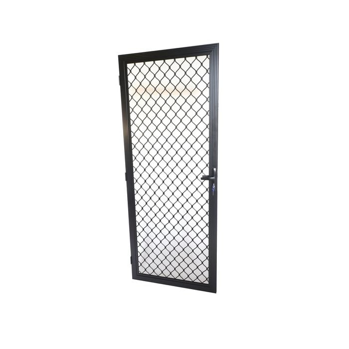 ProtectorAl 800-840 x 1970-2010mm Black Adjustable Grille Screen Door