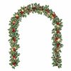 P&P Red Festive 5.77ft Christmas Berry Garland with 20 LED Lights