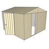 Build-a-Shed 3 x 3 x 2.3m Gable Single Sliding Door Shed with Hinged Side Door - Cream