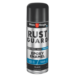 White Knight Rust Guard 310g Black Gloss Epoxy Enamel Spray Paint