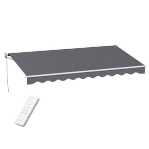 Instahut Retractable Folding Arm Awning Motorised Sunshade 4.5Mx2.5M Grey