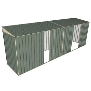 Build-A-Shed 1.2 x 6.0 x 2.0m Skillion Single with Double Sliding Side Doors Shed - Green