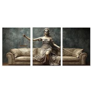 3pcs Legal Principles Themis Blindfolded Print 100% Australian Made 3 x 40x60cm (Metal Print)