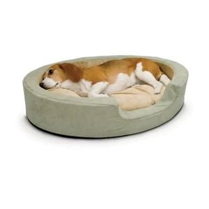 K & H Themo Snuggly Heated Dog Bed Sage 65x50cm 6w