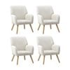 Oikiture 4x Armchair Lounge Sherpa White