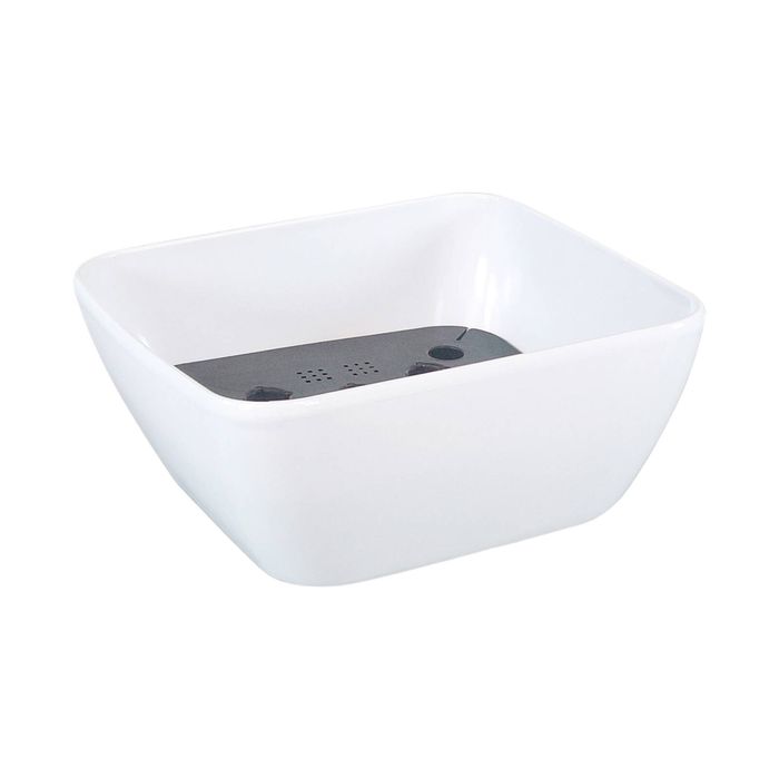 Moda 22cm White Self Watering Low Bowl Planter
