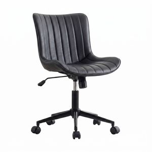 Familand Office Chair Desk Chairs Faux Leather With Rocking Function & 360°swivel In Black