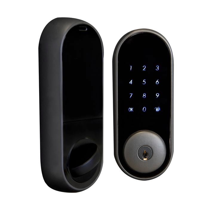 Windsor Matte Black Blue Tooth Electric Oval Deadbolt