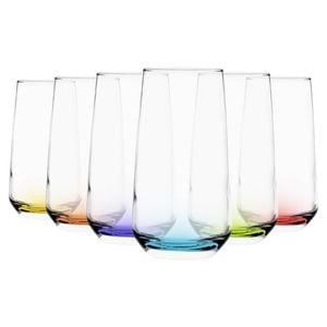 LAV Lal Highball Glasses - 480ml - Colour Base - Pack of 6