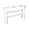 Flexi Storage Home Solutions White 3 Runner Basket Frame