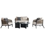 FurnitureOkay Vegas 5-Piece Rope Outdoor Lounge Setting