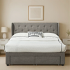 Big Lot Dark Grey Hannah Bed Frame with Storage Drawers - Dark Grey, Double