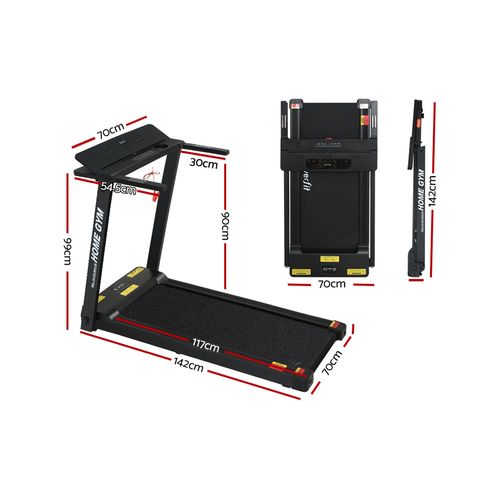 Everfit Treadmill Electric Home Gym Fitness Exercise Fully Foldable 450mm Black Bunnings Australia