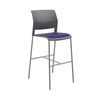 Olg Game Bar Stool Chrome Legs Charcoal Shell Plum Upholstered Seat Only