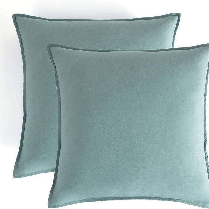 Twin Pack CleverPolly Vintage Washed Microfibre European Pillowcase  65 x 65cm - Seafoam