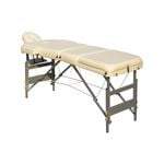 YES4HOMES 3 Fold Portable Aluminium Massage Table Massage Bed Beauty Therapy Beige