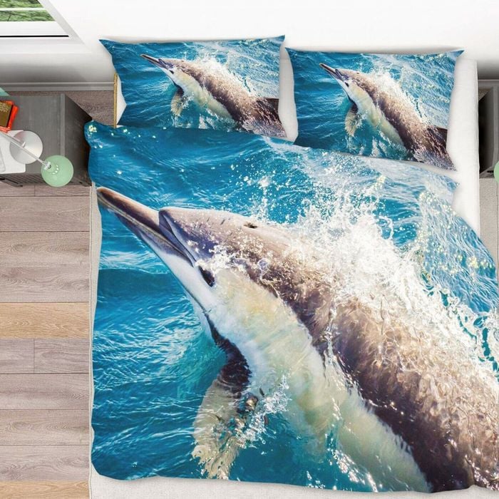 3D Ocean Dolphin 303 Bed Pillowcases Quilt King Size
