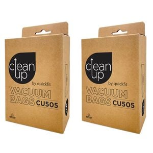2x 5pc CleanUp CU505 Replacement Vacuum Bags for Heavy-Duty Cleaning White