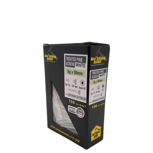 Building King 50mm x 8G White Treated Pine Screws - 100 Pack