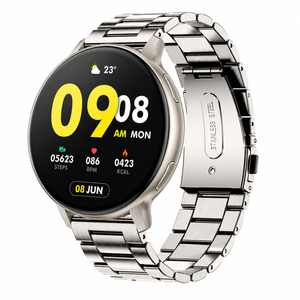 Smart Watch Amoled Screen Bluetooth Call Health Sleep Monitor Fitness Tracker Sports Watch For Steel Silver