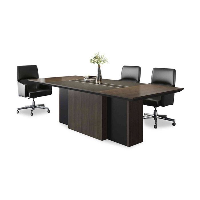 Modern Furniture CARTER Boardroom Table  2.4M - Coffee & Charcoal
