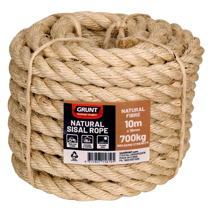 GRUNT 16mm x 10m Natural Sisal Rope