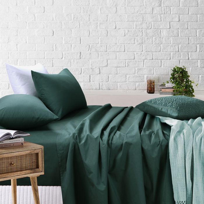 Sheet Set - Super king Fitted & Flat Sheet With Pillowcases - Sage