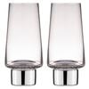 2PK Aurora Clear 350ml Highball Tumbler Glasses - Silver