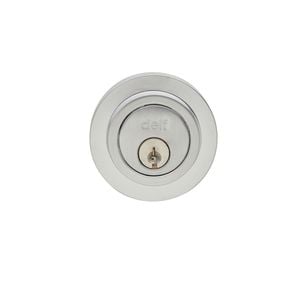 Delf Trade Satin Chrome Contemporary Round Single Cylinder Deadbolt