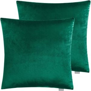 Velvet Square Cushion Cover 2pcs Pack - Emerald Green