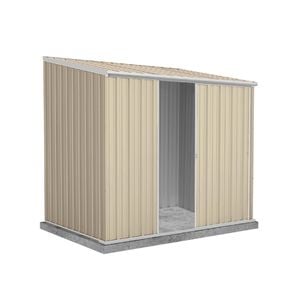 Absco Sheds 2.26 x 1.52 x 2.08m Classic Cream Ezislider Single Sliding Door Garden Shed
