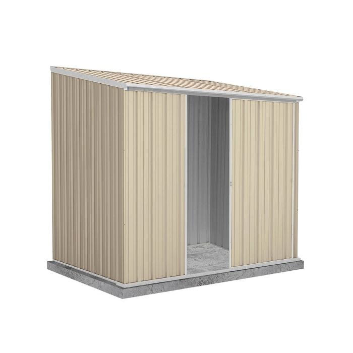 Absco Sheds 2.26 x 1.52 x 2.08m Classic Cream Ezislider Single Sliding Door Garden Shed