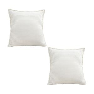 SOGA 2X 50cm Beige Throw Pillows – Warm Wabi-Sabi Striped