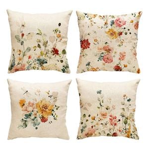 Catzon 4 Pcs Decorative Throw Pillow Covers with HD Printing for Home Decor
