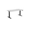 Olg Agile Motion Plus Square Leg Black Frame White Top Scallop Height Adjustable Desk L1800mm X W750mm