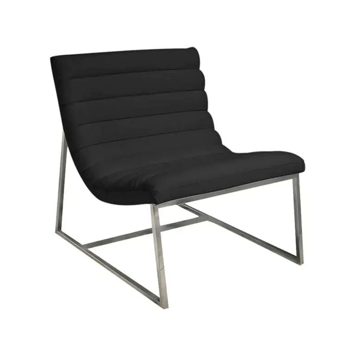 Caviar Black Leather Sofa Chair