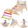 Advwin 9-in-1 Kids Wooden Pikler Climbing Set Toddler Foldable Triangle Set Montessori Climbing Toys