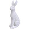 LVD Polyresin Sculpture Sitting Hare Aged Home/Office Decor White Large