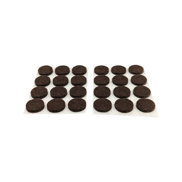 Surface Gard 13mm Brown Round Felt Floor Protection - 24 Pack