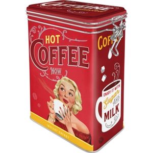 Nostalgic Art 17.5cm/1.3L Clip Top Tin Metal Container Storage Hot Coffee Now