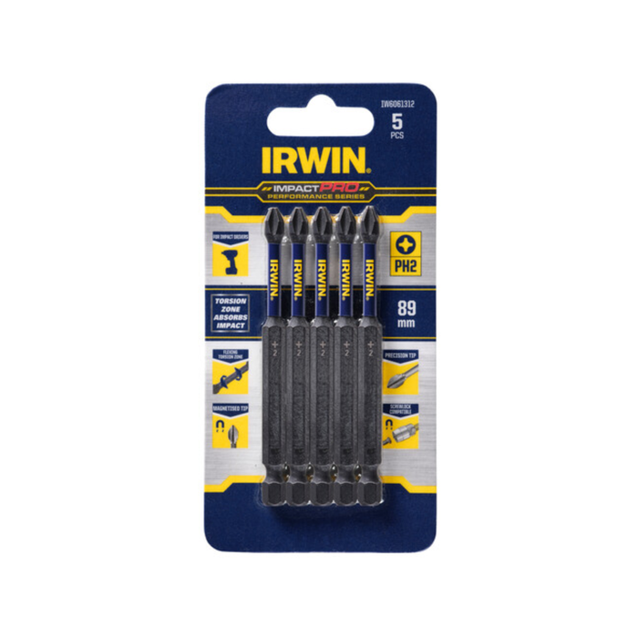 IRWIN Impact Pro Performance 89mm PH2 - 5 Pack