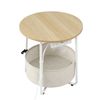 Artiss Set of 2  Round Coffee Table Charging Station