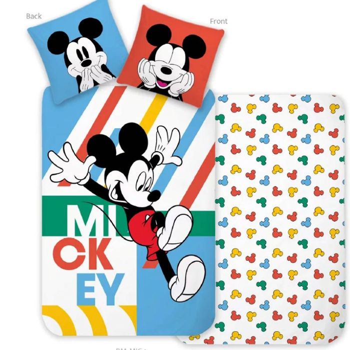 Disney Mickey Mouse Jump and Play Kids Cotton Quilt Cover Set - Toddler Bed Size