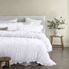 Vintage Design Haven White Washed Cotton Quilt Cover Set - Single Bed