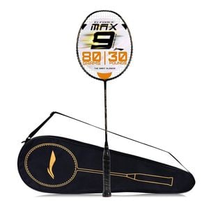 Li-Ning G-Force Superlite Max 9 Carbon Fibre Unstrung Badminton with Full Racket Cover Black/Gold,Maximum String Tension 30lbs