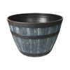 EDEN 40cm Grey And Bronze Whiskey Half Barrel Planter