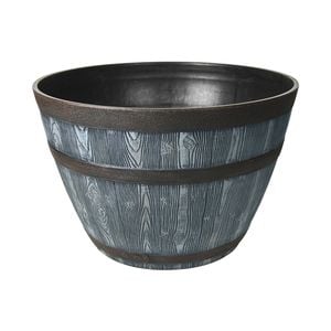 EDEN 40cm Grey And Bronze Whiskey Half Barrel Planter