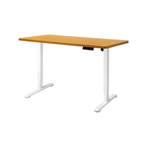 Levede Adjustable Motorised Standing Desk 140cm White Natural