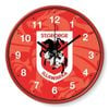 NRL Wall Clock - St George Illawarra Dragons - Plastic - 30cm Diameter-Team Logo