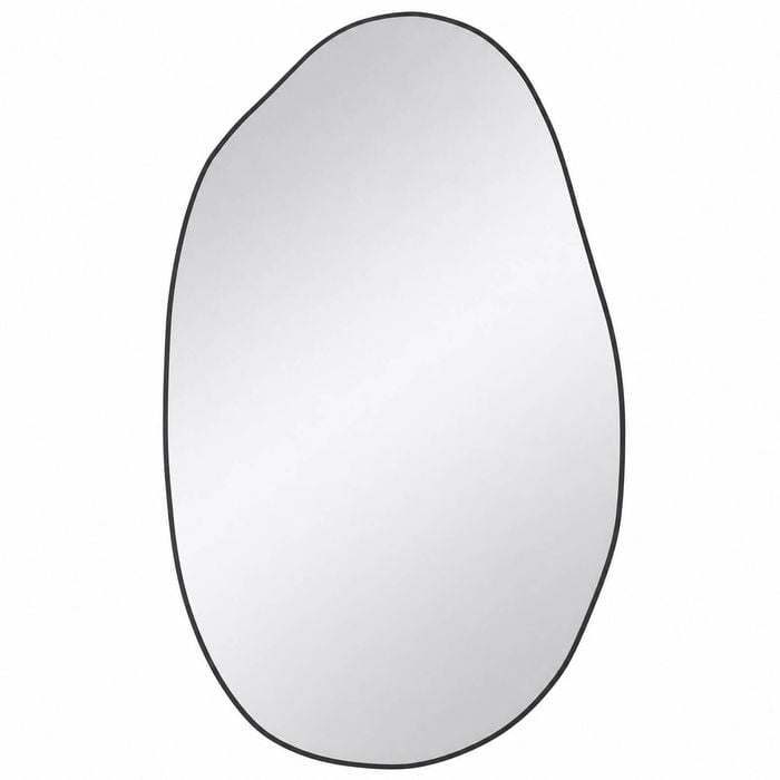 OAKORY 85x52cm Accent Wall Mirror Irregular Mirror Wall Decor Black